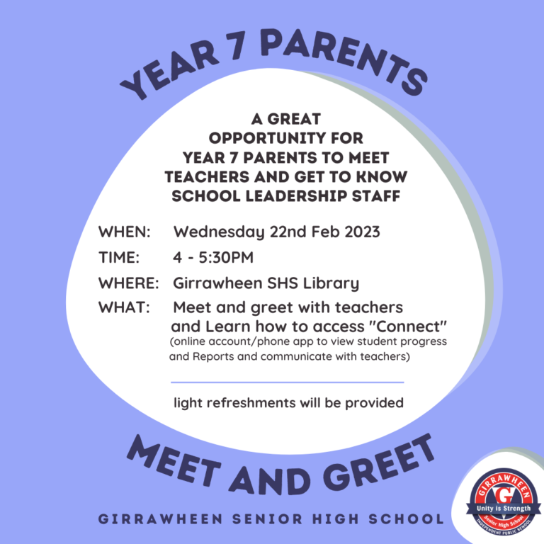 Read more about the article Upcoming Year 7 Parent Meet and Greet
