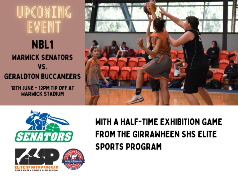 Read more about the article Cheer on Girrawheen Elite Sports Program and the Warwick Senators at the NBL1 League Game!